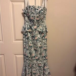 ANTONIO MELANI Floral Peplum Maxi Dress
